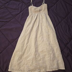 Elegant White Eyelet Dress